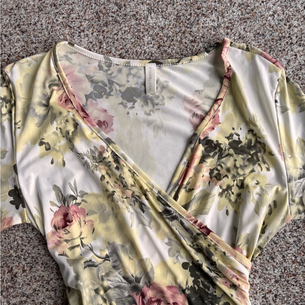 Pinkblush Floral Maternity Maxi Dress - Yellow and Pink